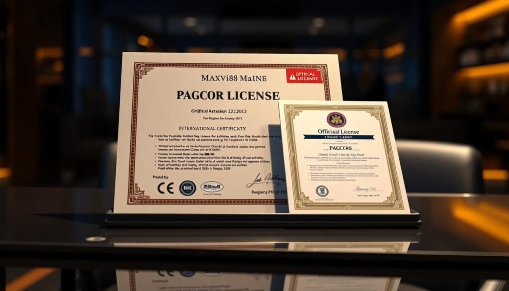 lisensi PAGCOR dan sertifikasi internasional Maxwin88
