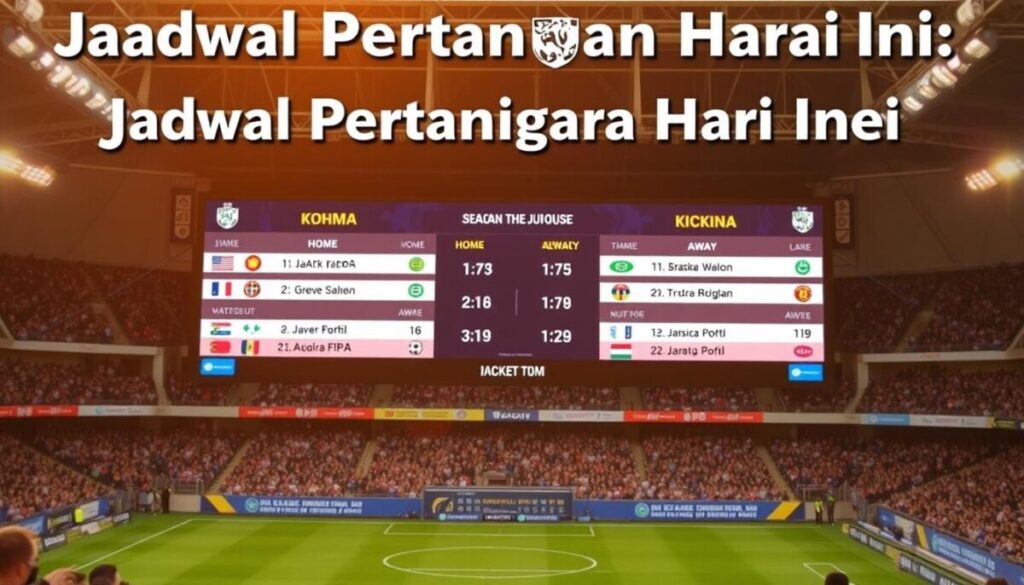 jadwal pertandingan utama