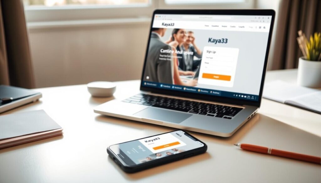 proses daftar akun premium Kaya33