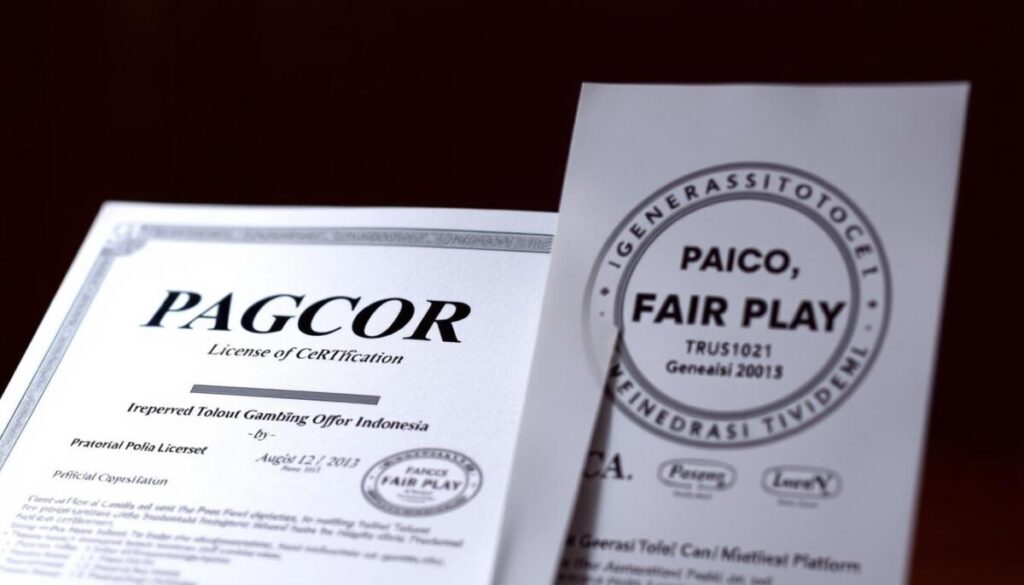 lisensi PAGCOR dan sertifikasi fair play